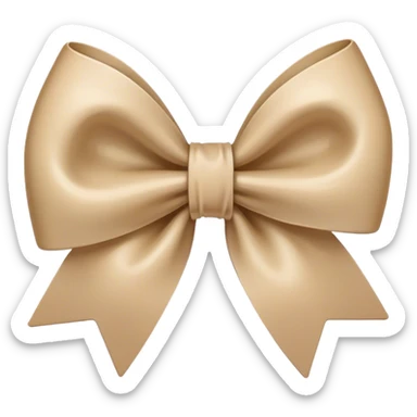 Small Beige bow sticker