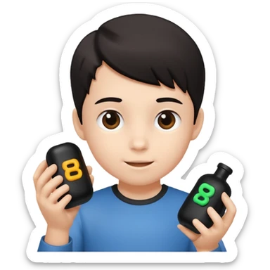 kid playing black formula toy sticker