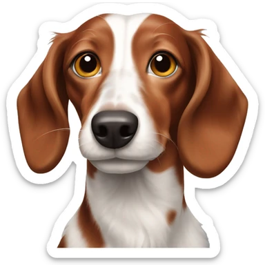 Red piebald long haired dachshund sticker