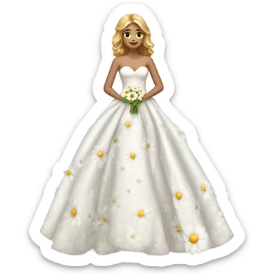 Wedding dress beautiful finish with daisy’s  sticker
