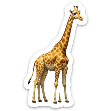 cinematic-giraffe-realistic-full-body-standing-emoji,-towering-elegantly-over-the-savanna,-long-neck-arched-slightly,-head-tilted-dramatically,-sleek-golden-coat-with-bold-brown-patches,-large-dark-eyes-exuding-playful-wisdom,-simplified-yet-realistic-focused-features,-highly-detailed,-glowing-with-an-almost-sarcastic-glow sticker