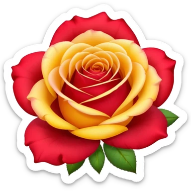 roses with gradient on petal starts yellow and bottom is red  sticker
