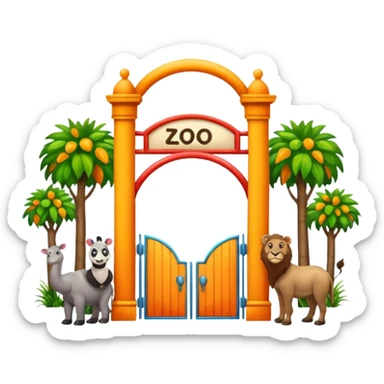 entrada de un zoo y que vean animales  sin ninguna persona  sticker