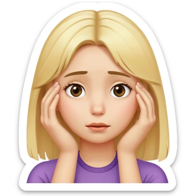 Girl with blonde hair face palm  sticker