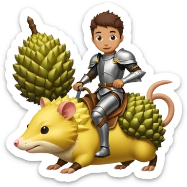 DURIAN KNIGHT RIDE ON THE RAT IN THE SATERN sticker