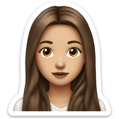 girl with long brown hair, long eye lashes, gorgeous sticker