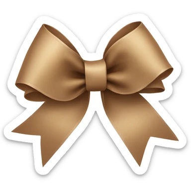 Light brown ribbon bow with only two loops sticker
