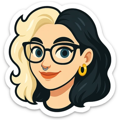 Telegram channel avatar for news about updates to the Diana bot, featuring a stylized logo or mascot, clean and modern design, transparent background, no outlines, simple and recognizable, with glasses. The style should be similar to the Telegram sticker style with white background and bold, clean lines. sticker
