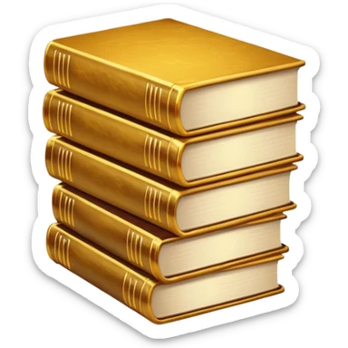 books, golden glow sticker