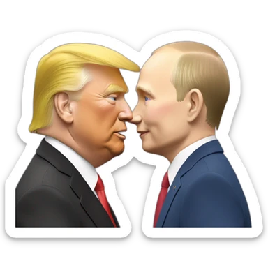 trump-and-putin-kissing,-lgbtq+ friendly, positivity, inclusiveness sticker