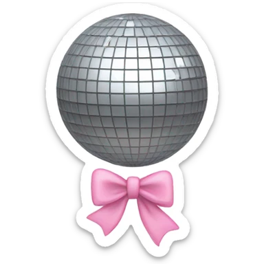 Discoball with a light pink bow sticker