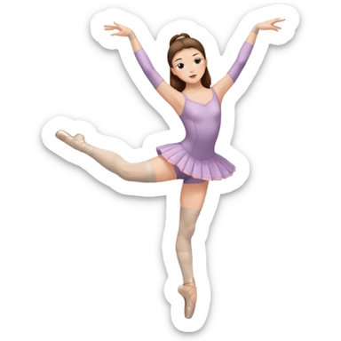 Ballet dancer in just over the knee socks, leotard and long brown hair sticker