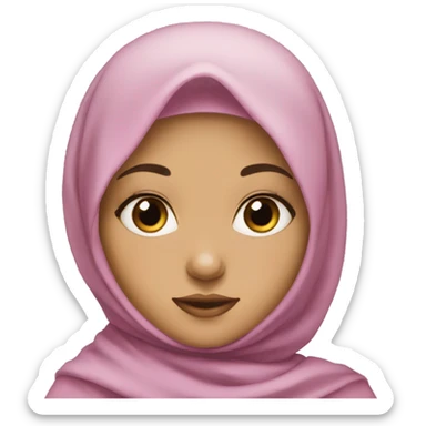 A girl that has hijab and is light skinned with thick lashes  sticker