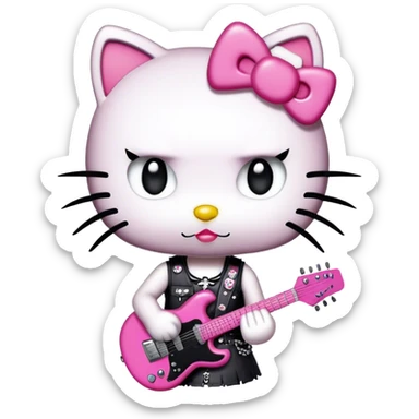 punk rock hello kitty  sticker