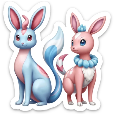 Milotic-Sylveon-Primarina-Bunny-Pokémon full body sticker