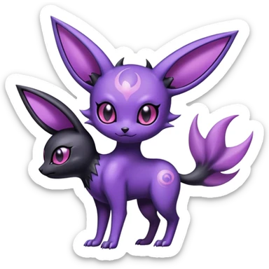 Shiny Dark Noibat-Espeon-Umbreon-Nidorino-fusion-hybrid full body sticker