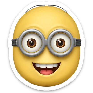 Minion emoji with a round head  sticker