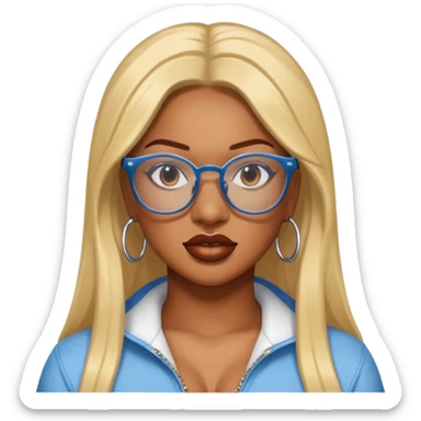 rapper Megan Thee Stallion wear glasses sticker