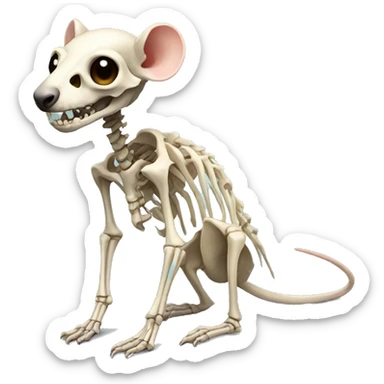 realistic rat skeleton  sticker
