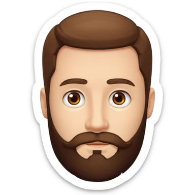 a man with beard  without mustache  sticker