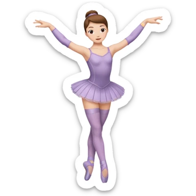 Ballet dancer in over the knee socks, leotard and brown hair sticker