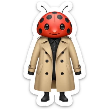 Ladybug wearing a trench coat  sticker