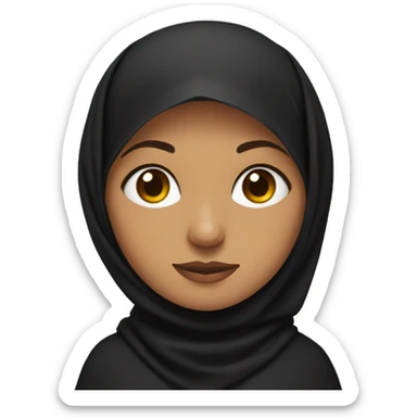 woman with hazel eyes, wearing a black hijab, and meditating sticker