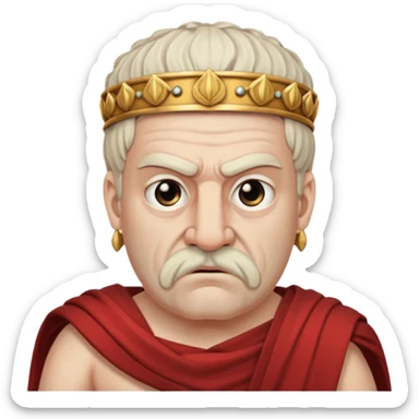 evil ancient greek king with toga ugly big nose sticker