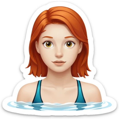 22-year-old redheaded girl athlete swimmer sticker