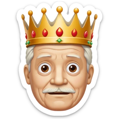 White old man with a Burger King crown on  sticker
