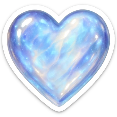 heart with a shimmering moonstone finish sticker