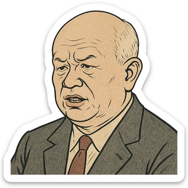 ukiyo-e style portrait of Nikita Khrushchev sticker