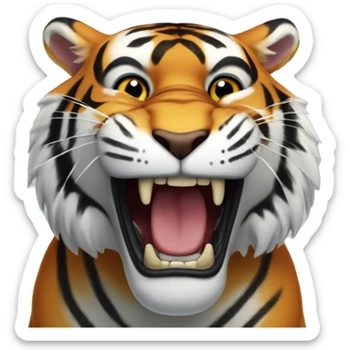 a tiger with strong gums sticker
