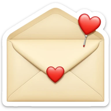 Light cream color The envelope of the romantic  Letter sticker