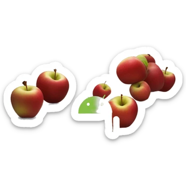 O Android juntando Android joining Apple a Apple sticker