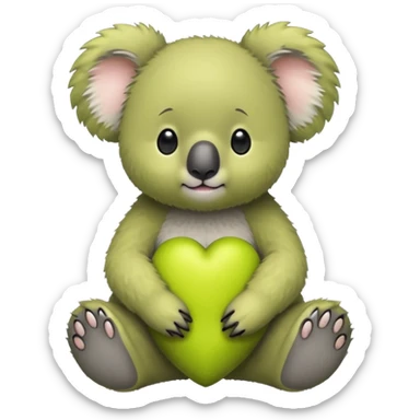 Chartreuse koala sticker
