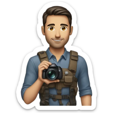 Male Photographer brunette sticker