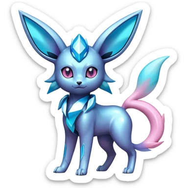 Shiny futuristic Glaceon-Espeon-Sylveon-Umbreon-hybrid, full body sticker