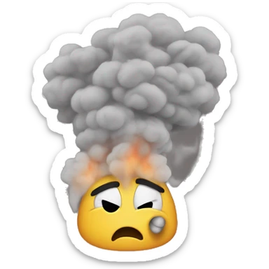Angry emoji fuming smoke sticker