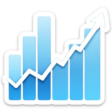 reports icon for site navigation. chart goes up and to the right sticker