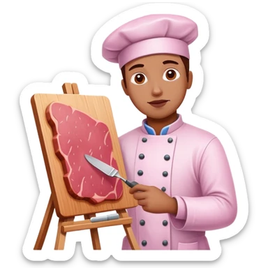 pink artist painting a SPAM meat abstract landscape  sticker