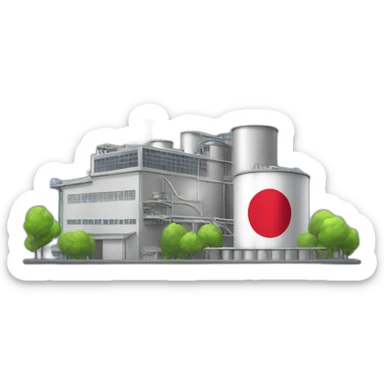factory with Japan flag sticker
