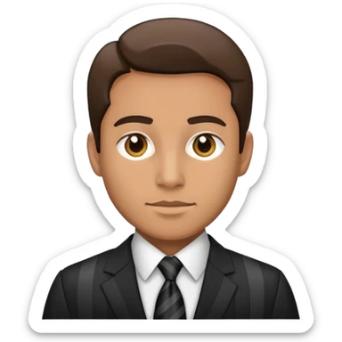 man wearing a suit with black horizontal stripes sticker