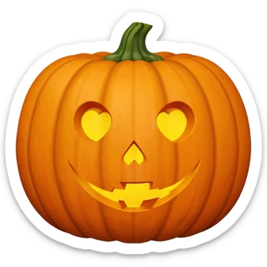 Pumpkin with a heart shape sticker