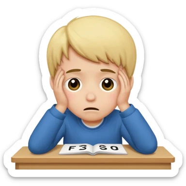 make  a sad kid who got an F on his english exam sticker