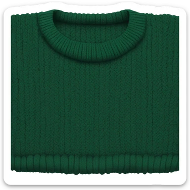 Dark green cropped oversize wool sweater, isolated sticker