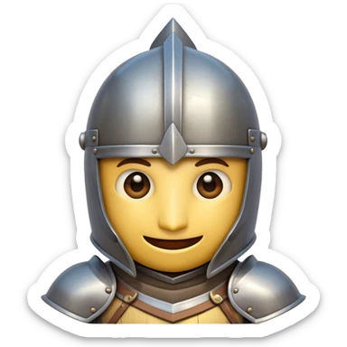 Clash of Clans aesthetic Comical Knight Portrait Emoji, Head tilted dramatically with an exaggerated, fun expression and wide, comically expressive eyes behind a quirky open helm, featuring a sturdy, cartoonish armored build with playful detailing and natural skin tone, Simplified yet hilariously expressive features, highly detailed, glowing with a slightly sassy metallic glow, high shine, dramatic yet playful, stylized with an air of cheeky medieval mischief, soft glowing outline, capturing the essence of a meme-worthy knight who brings lighthearted fun to epic battles! sticker