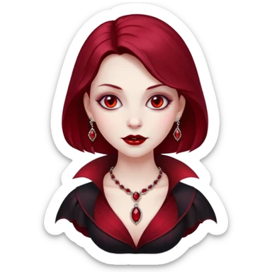 Vampire lady Pale queen with ruby necklace sticker