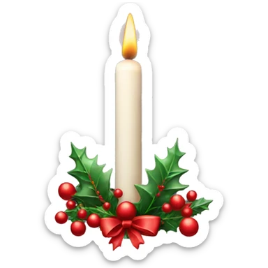 Decorated Christmas candle  sticker