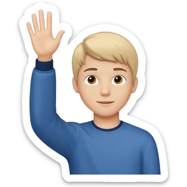 teenage boy side view waving sticker